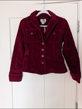 Live a Little Burgundy Corduroy Blazer